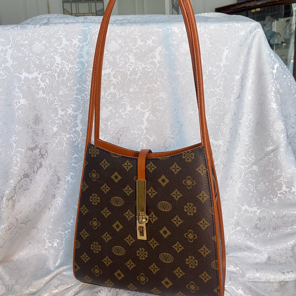 Elegant Brown Designer Shoulder Bag